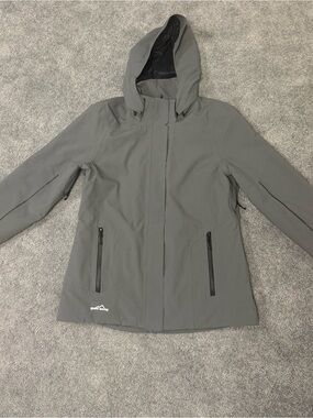 Eddie Bauer Gray Hooded Ski Snow Jacket